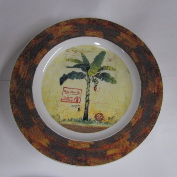 Palm Trees Tropical design 4 Lunch Dessert Plates 8.5” - Picture 4 of 7